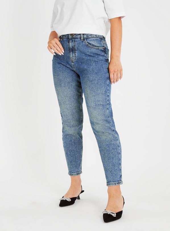 Embellished best sale mom jeans